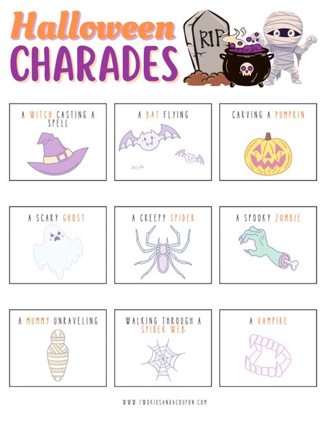 Fun Free Printable Halloween Charades List