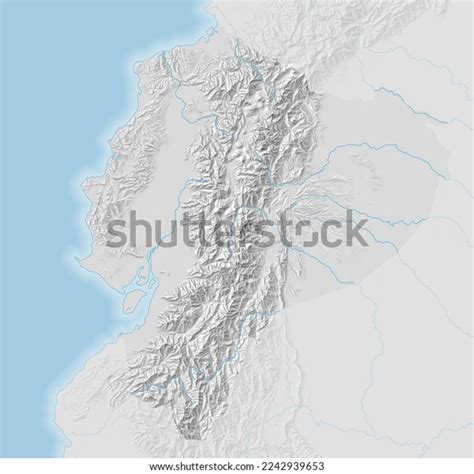 Topographic Map Ecuador Shaded Relief Stock Illustration 2242939653