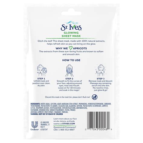 Pack Of 2 St Ives Skin Care Sheet Mask Glow Apricot Walmart