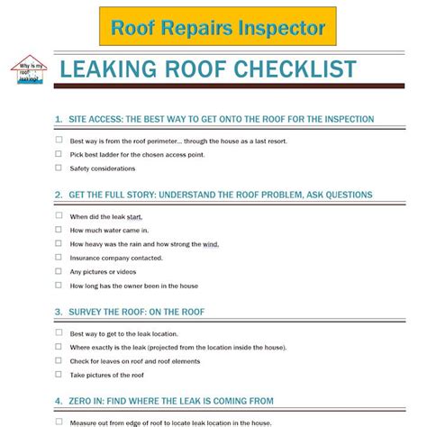 Roofing Inspection Checklist Free Printable