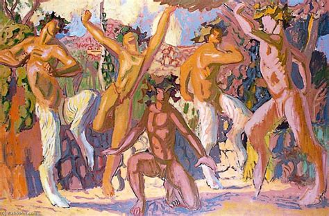 Reproducciones De Pinturas Estudio Hombres Y Satyrs De Hans Feibusch