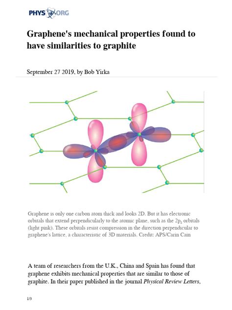 2019 09 Graphene Mechanical Properties Similarities Graphite | PDF ...