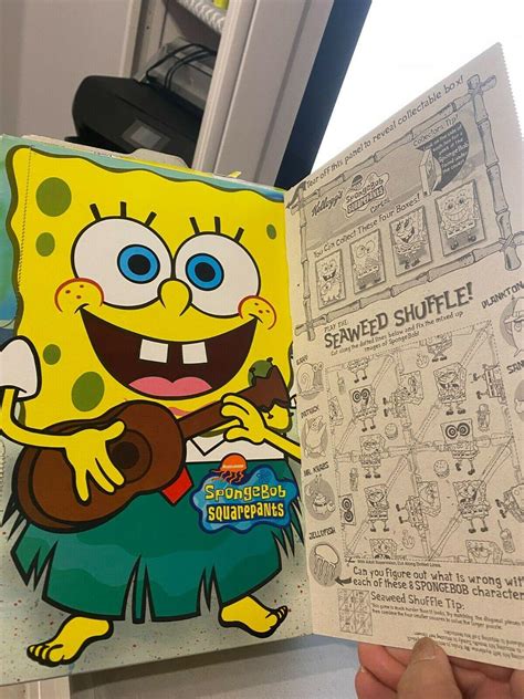 Kelloggs Spongebob Squarepants Cereal Box Empty Not Flat