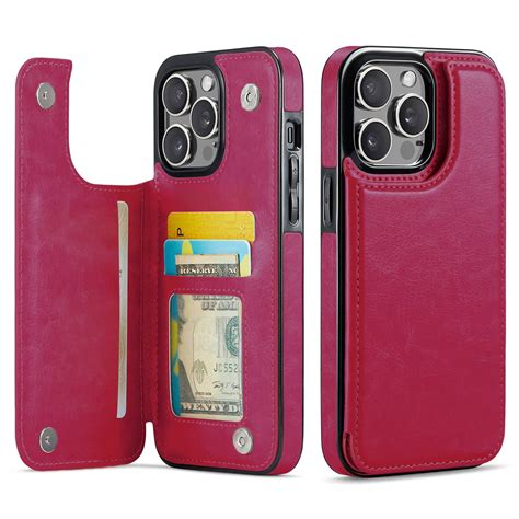 for iPhone 13 Pro Wallet Case with Card Holder, PU Faux Leather