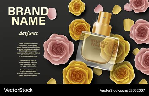 Cosmetics product perfume advertising branding Vector Image