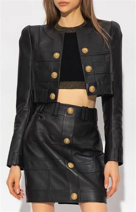 Кожаный костюм Balmain BMS-118850 купить в Москве | Интернет-магазин ...