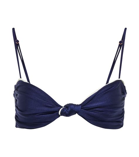 Knotted Bikini Top In Blue Johanna Ortiz Mytheresa