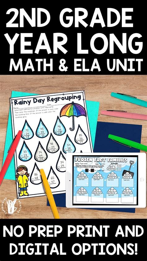 2nd Grade Activities No Prep Worksheets And Digital Math Reading Writing Bundle 2nd Grade