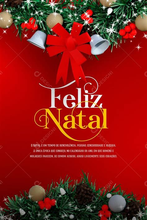 Cartão de Natal Vermelho Feliz Natal Social Media PSD Editável zip