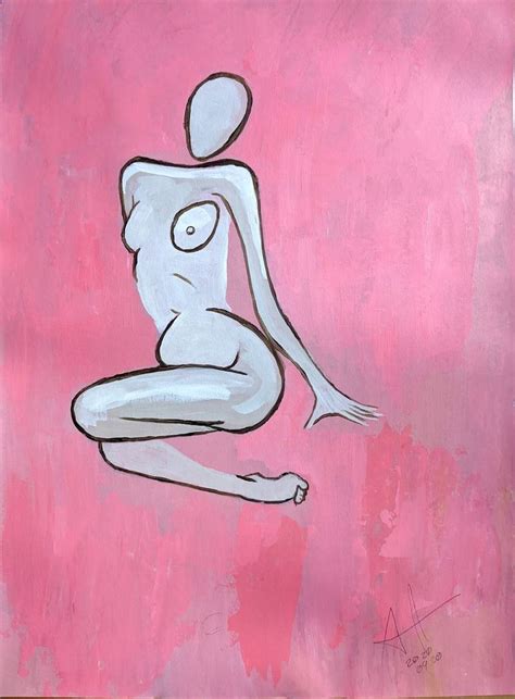 Nude Sitting In Pink Painting By Antonio Hidalgo Landa Saatchi Art