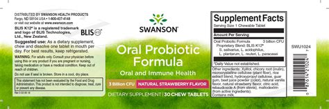 Swanson Oral Probiotic Formula Oral And Immune Health