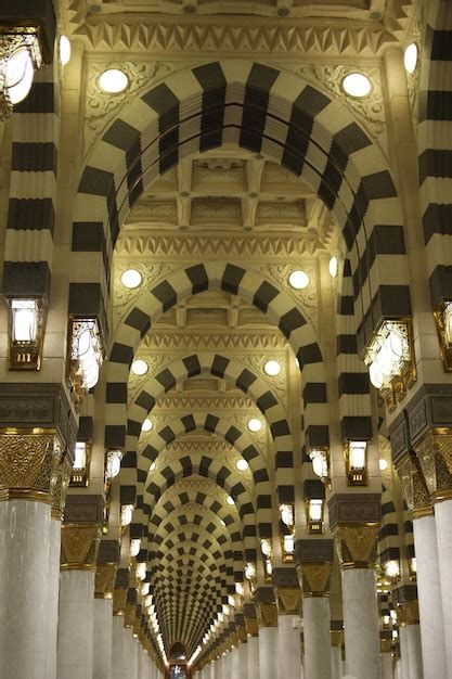 Premium Photo | Interior design of Al-Masjid An-Nabawi (Prophet's ...