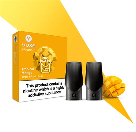 Tropical Mango Nic Salts E Liquid Pods Vape Pods Vuse Uk