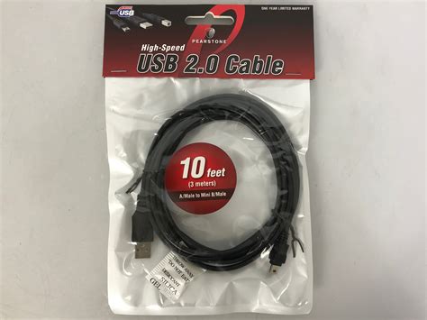 Pearstone 10 Usb Amb10 Usb 20 Type A Male To Type B Mini Male Cable