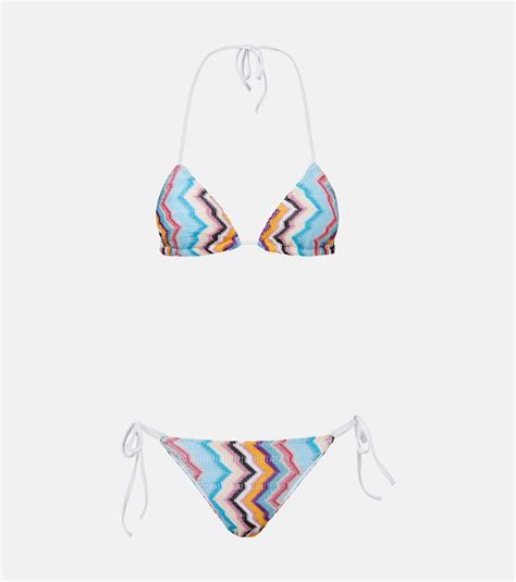 Zigzag lamé bikini in multicoloured Missoni Mytheresa