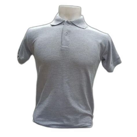 Plain Mens Grey Polo Cotton T Shirt At Rs Piece In Surat Id