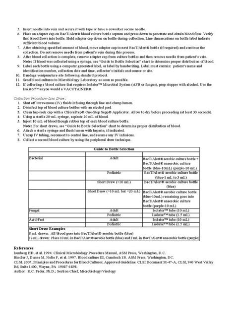 Blood Culture Procedure Pdf 87393 | 5658cbf Blood Culture Collection ...