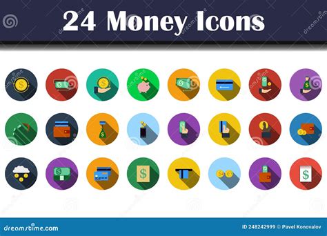 Money Icon Set Stock Vector Illustration Of Boomerang 248242999