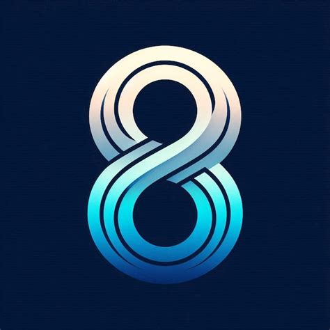 A blue and white number 8 is on a black background | Premium AI ...