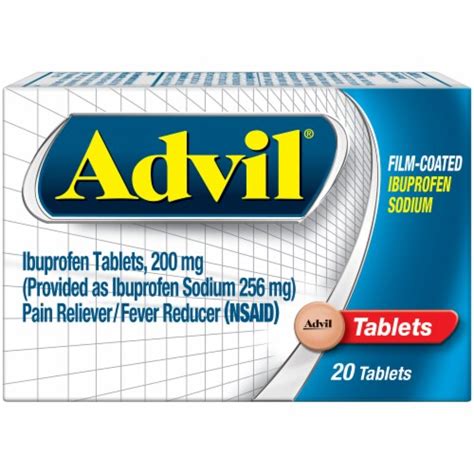 Advil Film Coated Pain Relieverfever Reducer Tablets 200mg 20 Ct Qfc