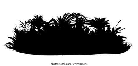 Jungle Rainforest Nature Landscape Silhouette Dense Stock Vector