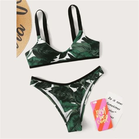 Swim Tropical Boho Leaf Bikini Set Swimsuit Sexy Poshmark