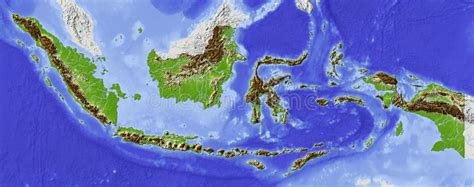 Indonesia, relief map stock illustration. Illustration of asia - 5567476