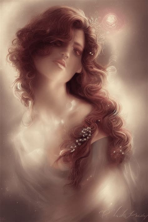 Digital Art Fractals Woman With Pearls And Jewels In Hair Artgem