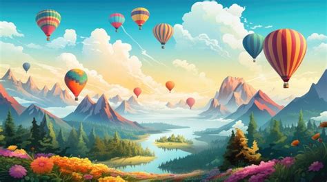 Premium Ai Image A Vibrant Hot Air Balloon Festival With Colorful