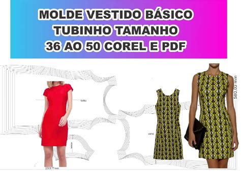 Molde Vestido B Sico Tubinho Do Ao Corel E Pdf Elo