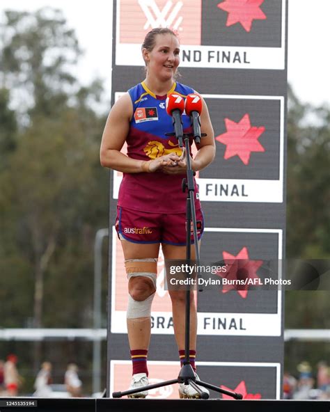 Breanna Koenen Of The Lions Speaks During The 2022 Aflw Season 7