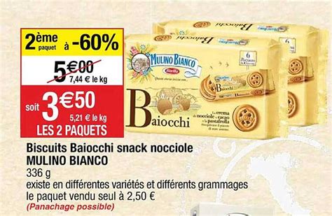 Promo Biscuits Baiocchi Snack Nocciole Mulino Bianco Chez Cora