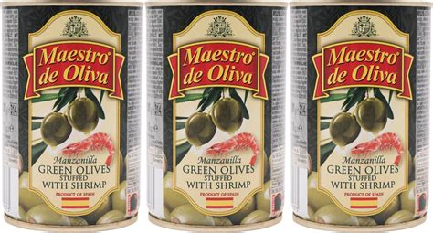 Оливки Maestro de Oliva с креветками, комплект: 3 упаковки по 300 г ...