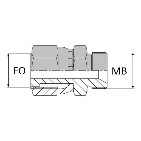 Adaptateur droit femelle tournant ORFS x mâle BSP pour bague BS Isoflex