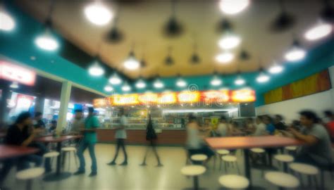 Abstract Blur Food Court In Shopping Mall For Background Generative Ai