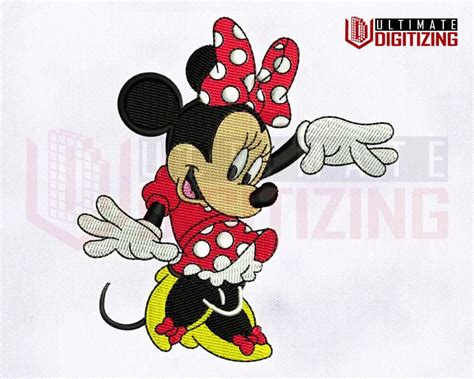 Gorgeous And Playful Minnie Mouse Machine Embroidery Design Etsy