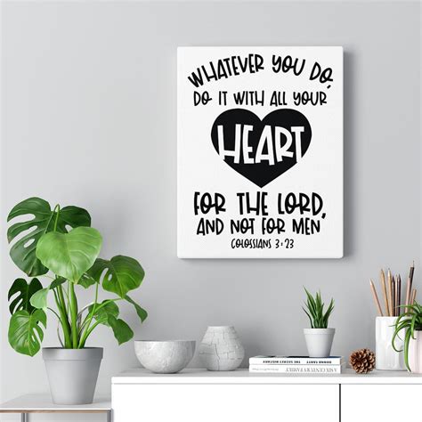 Trinx All Your Heart Colossians 323 Christian Wall Art Bible Verse