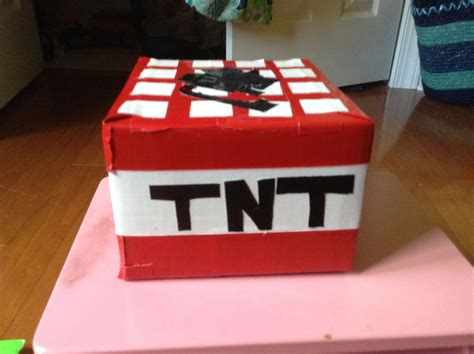 Minecraft Tnt Made With Duct Tape And Cardboard Duct Tape Projects