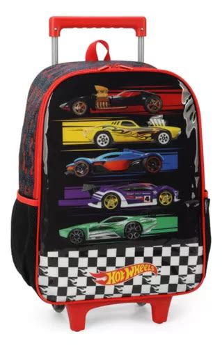 Mochila De Rodinhas C Costas Infantil Hot Wheels Luxcel Frete Gr Tis