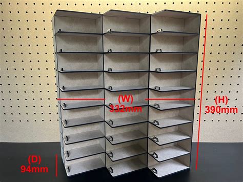 Hot Wheels Car Compatible Display Case Freestanding Display Case Shelf 3mm Laser Cut File SVG