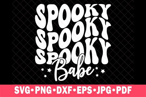 Spooky Babe Svg Retro Halloween Wavy Graphic By Digitaldesigns Creative Fabrica