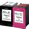 Pack 2 Cartuchos De Tinta Remanufacturado Hp 302xl Negro Color De Alta