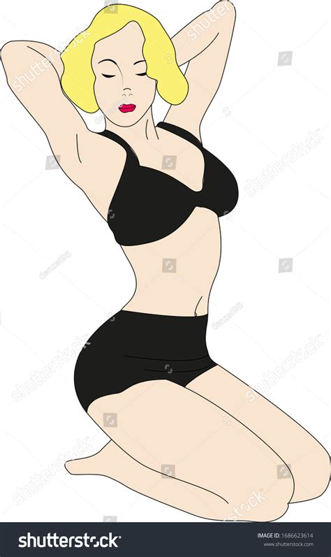 Beautiful Halfnaked Vector Girl Blonde Stock Vector Royalty Free 1686623614 Shutterstock