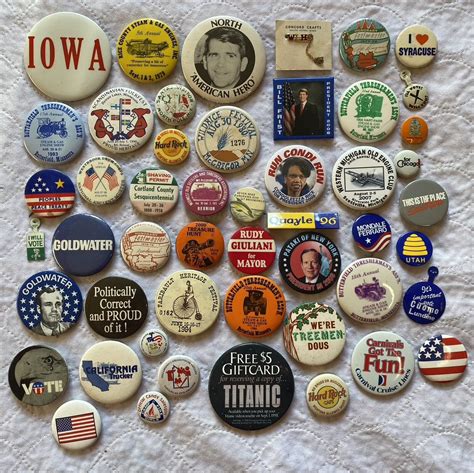 Lot Of 50 Different Vintage Pinback Buttons Advertising 55 Ebay