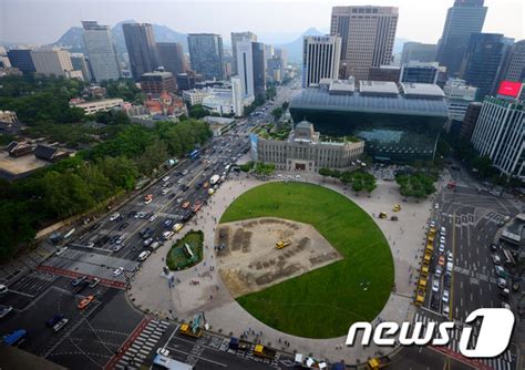 서울광장 보수단체 천막 철거 완료 ‘추가 잔디 식재 작업 돌입