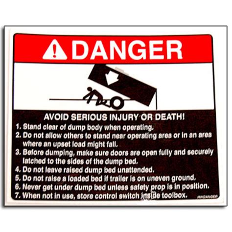 Decal Danger Avoid Injury (Dumps)