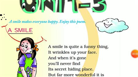 A Smile Poem Class 2 English Ncert Unit 3 Youtube