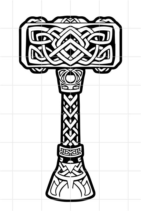 Mjölnir Svg Norse Viking Hammer Svg Cut File Thors Hammer Black And