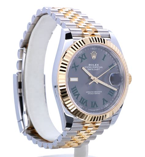 Rolex Oyster Datejust Ii Jubilee Gold Steel Grey Slate Roman Dial Mm