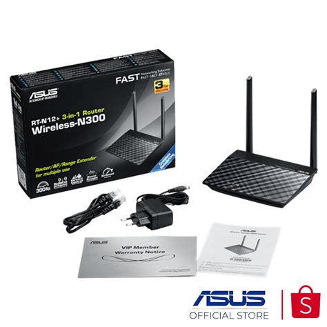 Asus Rt N12 Wireless N300 3 In 1 Router 802 11n Up To 300mbps Rt N12 B1 2x External Antennas